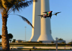 Photo: AR Drone 2.0 being tested near Kuwait Towers (by Cajie via Flickr)