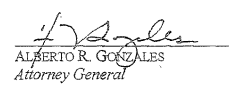 Alberto R. Gonzales' signature