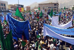 Khaama Press photo of June 27 Kabul protest in favor of Abdullah Abdullah.