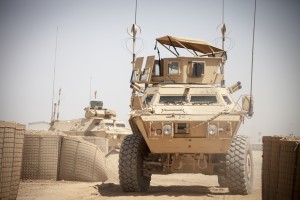 A shiny new Mobile Strike Force Vehicle in Afghanistan.