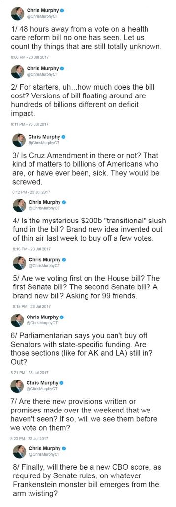 @ChrisMurphyCT tweet thread dd. 23JUL2017