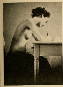 Woman writing a letter.