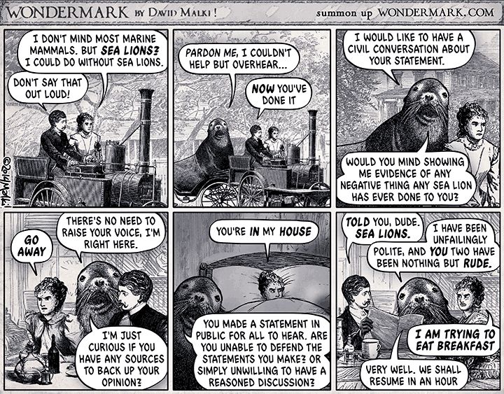 The Terrible Sea Lion by Wondermark