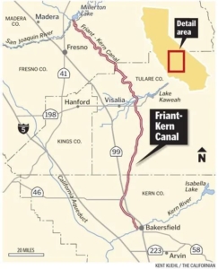 Map: Friant-Kern Canal, central California, by Kent Kuehl-The Californian