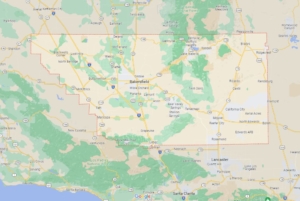 Map: Kern County, California via Google Maps