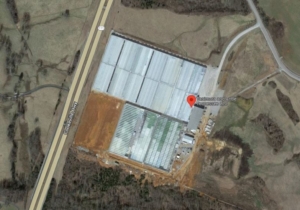 Satellite photo: Greenhouse lettuce facility, Tanimura & Antle, Livingston TN via Google Maps