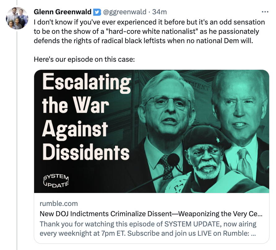 Glenn Greenwald on X: Two tweets from today. I wonder which will